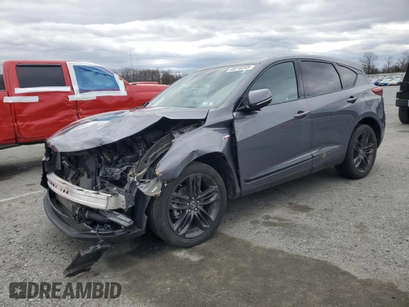2021 Acura RDX w/A-Spec Package with VIN 5J8TC2H64ML035963, listed as a Copart auction lot 48218245 with 46,164 mi miles and Salvage Title. Bid and sale history available at carsss.com. Image 1.