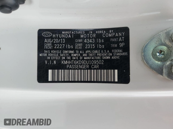 2013 Hyundai Genesis Coupe R-Spec with VIN KMHHT6KD9DU109502, listed as a Copart auction lot 52364895 with 98,387 mi miles and Salvage title. Bid and sale history available at DreamBid. Image 12.