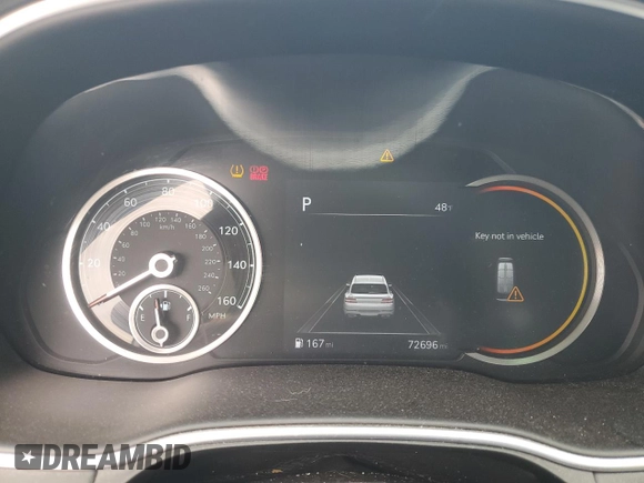 2021 Genesis GV80 with VIN KMUHCESC3MU063670, listed as a Copart auction lot 52118905 with 72,696 mi miles and Salvage Title. Bid and sale history available at DreamBid. Image 9.