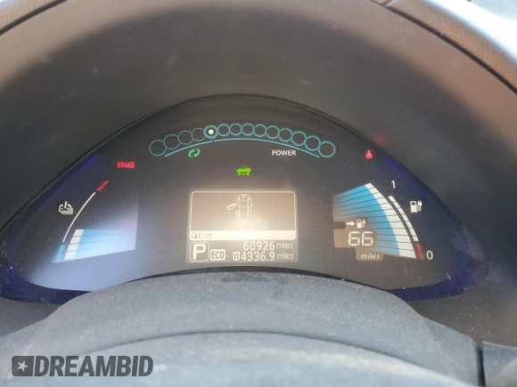 2016 Nissan LEAF S with VIN 1N4BZ0CP5GC300302, listed as a Copart auction lot 73724763 with 60,926 mi miles. Bid and sale history available at carsss.com. Image 9.