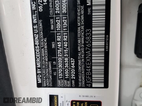 2022 Mercedes-Benz GLE 350 z VIN 4JGFB4KEXNA765833, wystawiony jako Copart lot #45746715 z przebiegiem 38 033 mil mil oraz Szkoda całkowita • Salvage title. Historia ofert i sprzedaży dostępna na DreamBid. Obrazek 13.
