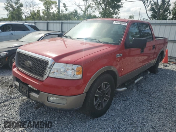 2004 Ford F-150 XLT with VIN 1FTPW12524KB99350, listed as a Copart auction lot 54055955 with 283,887 mi miles and Salvage Title. Bid and sale history available at carsss.com. Image 1.