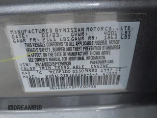 2023 Nissan Sentra SV with VIN 3N1AB8CV5PY250938, listed as a IAAI auction lot 40502547 with 35,235 mi miles. Bid and sale history available at carsss.com. Image 9.