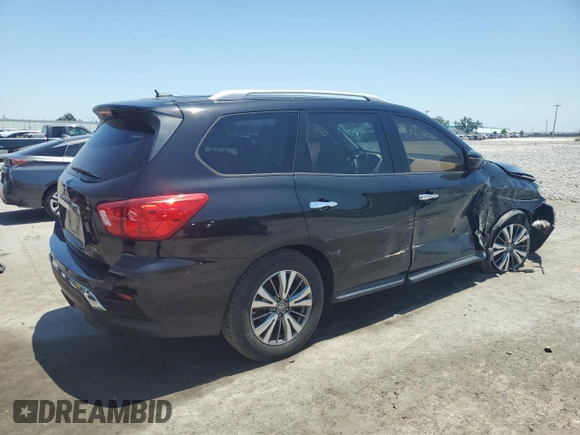 2018 Nissan Pathfinder SV with VIN 5N1DR2MN0JC629021, listed as a Copart auction lot 57286605 with 166,183 mi miles and Salvage title. Bid and sale history available at DreamBid. Image 3.