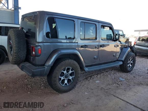 2019 Jeep Wrangler Unlimited Sahara with VIN 1C4HJXENXKW617130, listed as a Copart auction lot 47091255 with Not provided miles and Salvage title. Bid and sale history available at DreamBid. Image 3.