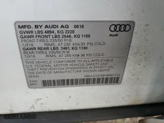 2017 Audi Q3 Premium Plus with VIN WA1JCCFS6HR001712, listed as a Copart auction lot 49235865 with 17,383 mi miles and Salvage Title. Bid and sale history available at carsss.com. Image 13.