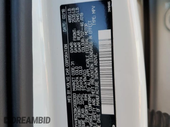 2019 Volvo XC40 Momentum с VIN YV4162XZ8K2006393, выставлен на аукционе Copart как лот 53509605 с пробегом 81 946 миль миль и Списание • Salvage title. История ставок и продаж доступна на DreamBid. Изображение 13.