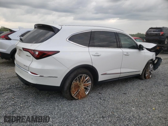 2023 Acura MDX Advance with VIN 5J8YE1H81PL026847, listed as a Copart auction lot 54119965 with 37,831 mi miles and Salvage title. Bid and sale history available at DreamBid. Image 3.