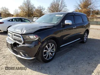 2016 Dodge Durango Citadel Anodized Platinum with VIN 1C4SDJET3GC420012, listed as a Copart auction lot 77735224 with 108,015 mi miles and Salvage title. Bid and sale history available at DreamBid. Image 1.