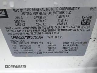 2022 Buick Envision Preferred with VIN LRBAZLR42ND022064, listed as a IAAI auction lot 41656353 with 68,530 mi miles and . Bid and sale history available at DreamBid. Image 9.