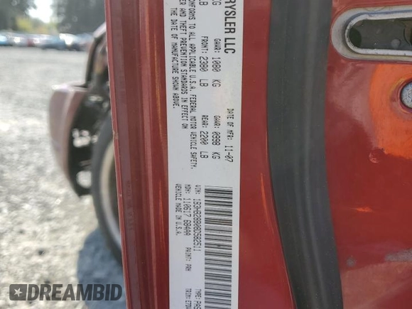 2008 Dodge Caliber SE with VIN 1B3HB28B08D582511, listed as a Copart auction lot 54569645 with 193,750 mi miles and Salvage Title. Bid and sale history available at DreamBid. Image 12.