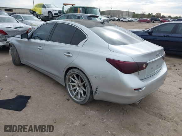 2014 Infiniti Q50 with VIN JN1BV7AP0EM681679, listed as a IAAI auction lot 41371773 with 141,940 mi miles. Bid and sale history available at carsss.com. Image 3.