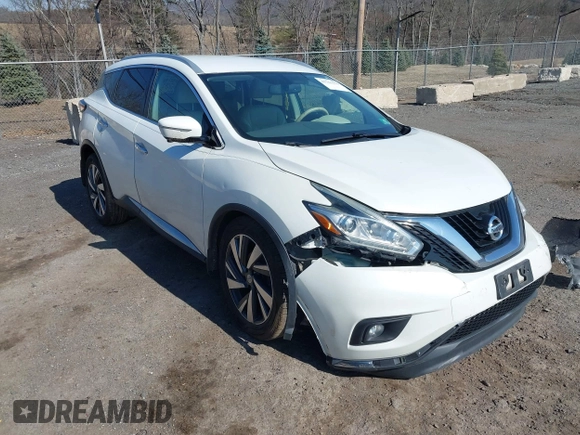 2015 Nissan Murano SL with VIN 5N1AZ2MHXFN206455, listed as a IAAI auction lot 41761533 with 126,514 mi miles and . Bid and sale history available at DreamBid. Image 1.