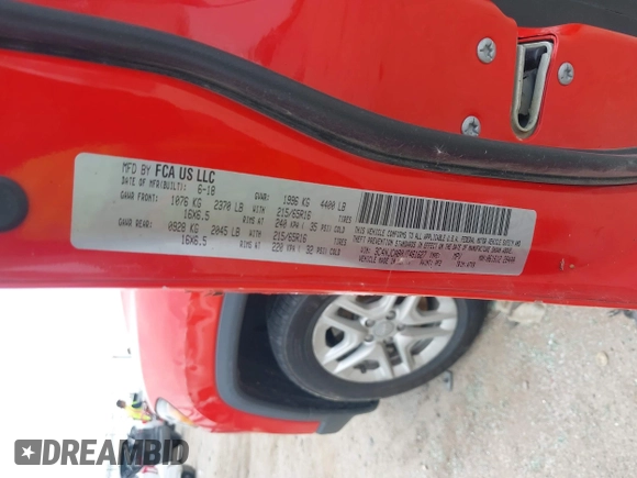 2018 Jeep Compass Sport with VIN 3C4NJCAB0JT461627, listed as a IAAI auction lot 42279936 with 126,930 mi miles and . Bid and sale history available at DreamBid. Image 9.