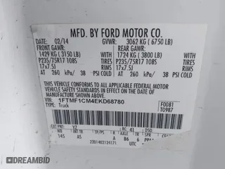 2014 Ford F-150 XL with VIN 1FTMF1CM4EKD68780, listed as a IAAI auction lot 41571968 with 193,363 mi miles. Bid and sale history available at carsss.com. Image 9.
