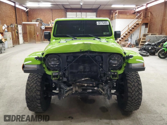 2021 Jeep Wrangler Unlimited Rubicon with VIN 1C4HJXFG3MW827572, listed as a Copart auction lot 50176465 with 33,293 mi miles and Salvage Title. Bid and sale history available at carsss.com. Image 5.