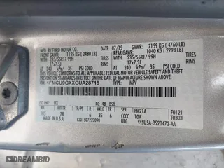 2016 Ford Escape SE with VIN 1FMCU9GXXGUA28718, listed as a IAAI auction lot 41754533 with 140,008 mi miles. Bid and sale history available at carsss.com. Image 9.
