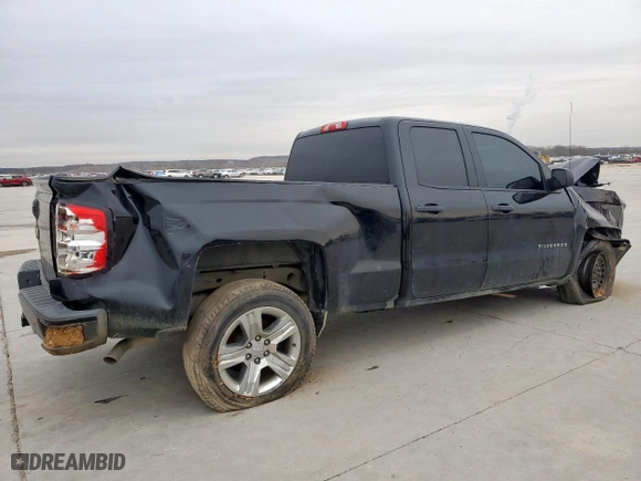 2018 Chevrolet Silverado 1500 Custom with VIN 1GCRCPEC4JZ356345, listed as a Copart auction lot 46610385 with 126,607 mi miles and Salvage Title. Bid and sale history available at carsss.com. Image 3.