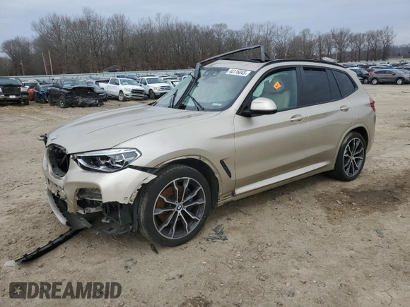 2021 BMW X3 M40i with VIN 5UXTY9C09M9E61321, listed as a Copart auction lot 44116045 with 0 mi miles and Salvage Title. Bid and sale history available at carsss.com. Image 1.