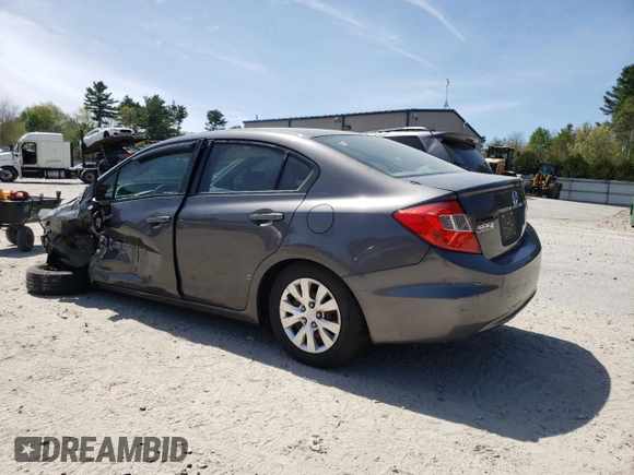 2012 Honda Civic LX with VIN 2HGFB2F53CH583118, listed as a Copart auction lot 55111215 with 133,760 mi miles and Clean Title. Bid and sale history available at DreamBid. Image 2.