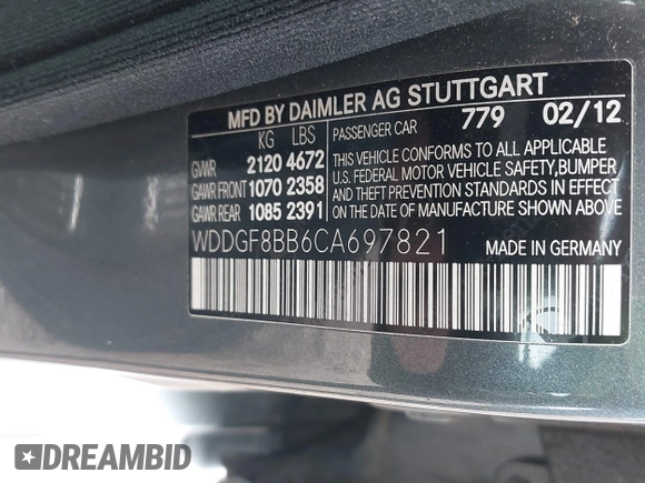 2012 Mercedes-Benz C 300 Sport с VIN WDDGF8BB6CA697821, выставлен на аукционе IAAI как лот 42347842 с пробегом 106 745 миль миль и . История ставок и продаж доступна на DreamBid. Изображение 9.