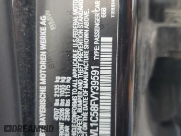 2015 BMW X1 xDrive28i with VIN WBAVL1C58FVY39591, listed as a Copart auction lot 73548684 with 152,569 mi miles and Salvage Title. Bid and sale history available at carsss.com. Image 13.