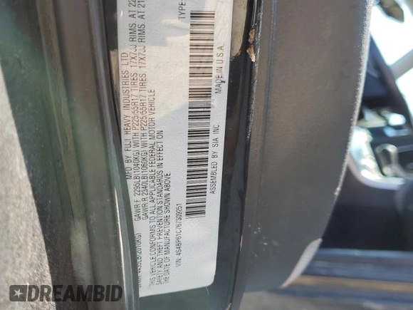2006 Subaru Legacy Outback z VIN 4S4BP61C767309251, wystawiony jako Copart lot #70956714 z przebiegiem 160 838 mil mil oraz Nie do naprawy • Non repairable. Historia ofert i sprzedaży dostępna na DreamBid. Obrazek 12.