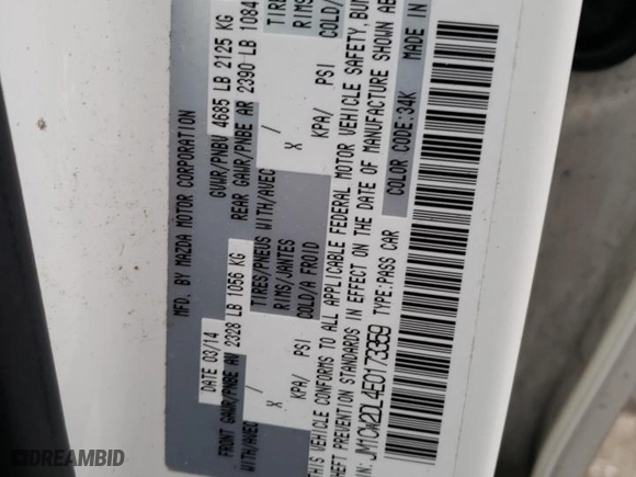 2014 Mazda Mazda5 Grand Touring with VIN JM1CW2DL4E0173359, listed as a Copart auction lot 83232734 with NaN miles and Salvage Title. Bid and sale history available at carsss.com. Image 13.