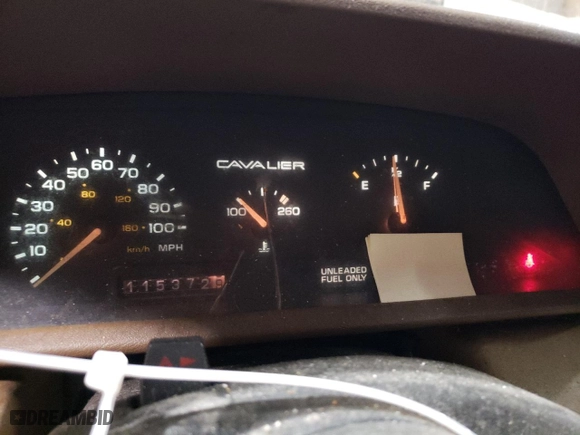 1992 Chevrolet Cavalier RS with VIN 1G1JC5448N7216031, listed as a Copart auction lot 78738624 with 115,378 mi miles and Clean Title. Bid and sale history available at carsss.com. Image 9.