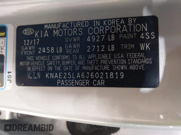 2018 Kia Stinger Premium with VIN KNAE25LA6J6021819, listed as a IAAI auction lot 41880827 with 119,214 mi miles. Bid and sale history available at carsss.com. Image 9.