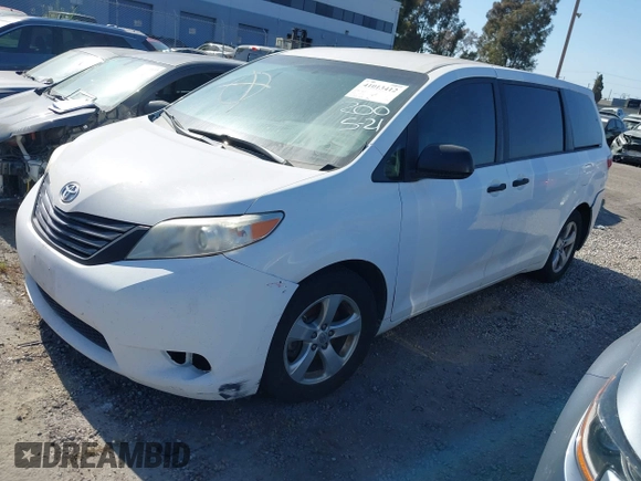 2017 Toyota Sienna L with VIN 5TDZZ3DC7HS840675, listed as a IAAI auction lot 41013412 with 284,664 mi miles and . Bid and sale history available at DreamBid. Image 2.