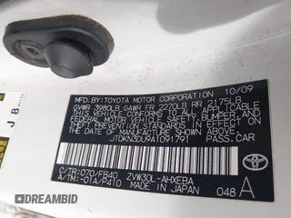 2010 Toyota Prius II z VIN JTDKN3DU9A1091791, wystawiony jako IAAI lot #41721029 z przebiegiem Nie podano mil oraz . Historia ofert i sprzedaży dostępna na DreamBid. Obrazek 9.