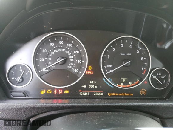 2016 BMW 3 Series 320i with VIN WBA8A9C57GK618858, listed as a Copart auction lot 45157415 with 124,347 mi miles and Salvage Title. Bid and sale history available at carsss.com. Image 9.