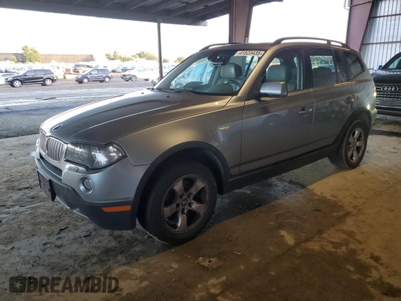 2008 BMW X3 3.0si with VIN WBXPC93498WJ07651, listed as a Copart auction lot 41523435 with 169,001 mi miles and Clean Title. Bid and sale history available at carsss.com. Image 1.