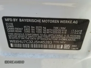 2018 BMW X1 sDrive28i z VIN WBXHU7C32J5H45283, wystawiony jako Copart lot #56382255 z przebiegiem 37 251 mil mil oraz Szkody całkowita. Historia ofert i sprzedaży dostępna na DreamBid. Obrazek 13.