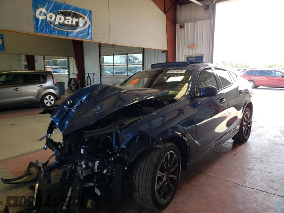 2023 BMW X6 M50i with VIN 5UXCY8C03P9N56839, listed as a Copart auction lot 63609632 with 0 mi miles. Bid and sale history available at carsss.com. Image 2.