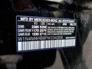2023 Mercedes-Benz GLB 250 с VIN W1N4M4HB8PW334358, выставлен на аукционе Copart как лот 56156155 с пробегом 45 272 миль миль и Списание • Salvage title. История ставок и продаж доступна на DreamBid. Изображение 13.