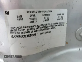2002 Saturn LW z VIN 1G8JW84RX2Y574971, wystawiony jako Copart lot #52973795 z przebiegiem 155 227 mil mil oraz Tytuł czysty. Historia ofert i sprzedaży dostępna na DreamBid. Obrazek 12.