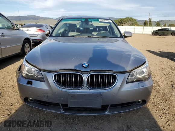 2007 BMW 5 Series 525i with VIN WBANE53567CY06863, listed as a Copart auction lot 46876865 with 34,017 mi miles and Salvage Title. Bid and sale history available at carsss.com. Image 5.
