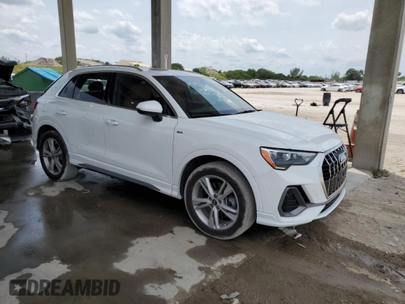 2021 Audi Q3 S line Premium with VIN WA1DECF30M1025884, listed as a Copart auction lot 51396873 with 22,406 mi miles and . Bid and sale history available at DreamBid. Image 4.