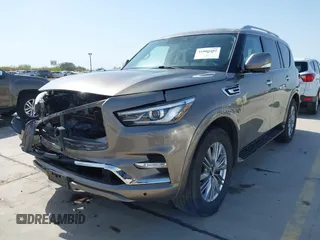 2019 Infiniti QX80 Luxe z VIN JN8AZ2NF3K9682281, wystawiony jako IAAI lot #41802102 z przebiegiem 103 789 mil mil oraz . Historia ofert i sprzedaży dostępna na DreamBid. Obrazek 2.