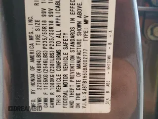 2011 Acura RDX Technology z VIN 5J8TB1H50BA002777, wystawiony jako Copart lot #53514745 z przebiegiem 242 703 mil mil oraz Szkoda całkowita • Salvage title. Historia ofert i sprzedaży dostępna na DreamBid. Obrazek 13.