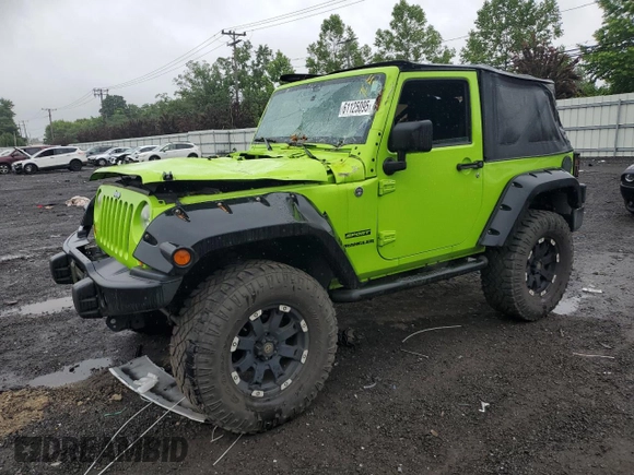 2012 Jeep Wrangler Sport with VIN 1C4AJWAG2CL233722, listed as a Copart auction lot 61125095 with 49,864 mi miles and Salvage title. Bid and sale history available at DreamBid. Image 1.