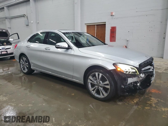 2021 Mercedes-Benz C 300 with VIN W1KWF8EBXMR636515, listed as a Copart auction lot 55797345 with 48,956 mi miles and Salvage title. Bid and sale history available at DreamBid. Image 4.