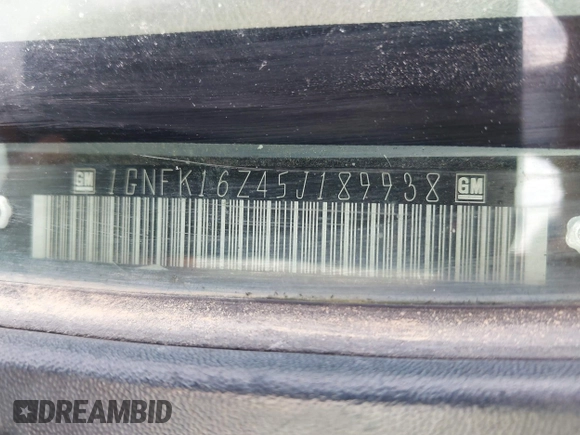 2005 Chevrolet Suburban LT с VIN 1GNFK16Z45J189938, выставлен на аукционе IAAI как лот 42412439 с пробегом 375 834 миль миль и . История ставок и продаж доступна на DreamBid. Изображение 9.