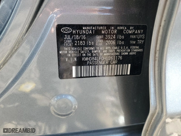 2017 Hyundai Elantra SE with VIN KMHD84LF0HU261176, listed as a Copart auction lot 48322675 with 115,295 mi miles and Salvage Title. Bid and sale history available at carsss.com. Image 13.