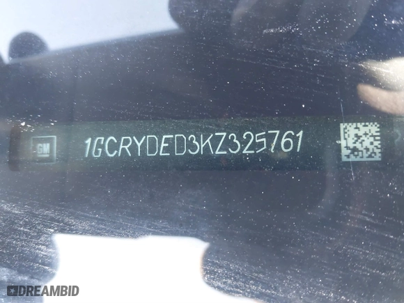 2019 Chevrolet Silverado 1500 LT with VIN 1GCRYDED3KZ325761, listed as a IAAI auction lot 41400877 with 105,248 mi miles. Bid and sale history available at carsss.com. Image 9.