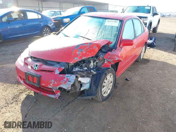 2004 Honda Civic LX with VIN 2HGES16584H548825, listed as a IAAI auction lot 41477784 with 152,581 mi miles. Bid and sale history available at carsss.com. Image 2.