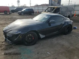 2021 Toyota GR Supra 3.0 with VIN WZ1DB0C03MW036728, listed as a Copart auction lot 85883404 with 95,426 mi miles and Salvage Title. Bid and sale history available at carsss.com. Image 1.