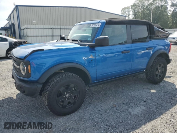 2024 Ford Bronco with VIN 1FMDE1BH6RLA31465, listed as a Copart auction lot 74325424 with 15,627 mi miles and Salvage title. Bid and sale history available at DreamBid. Image 1.